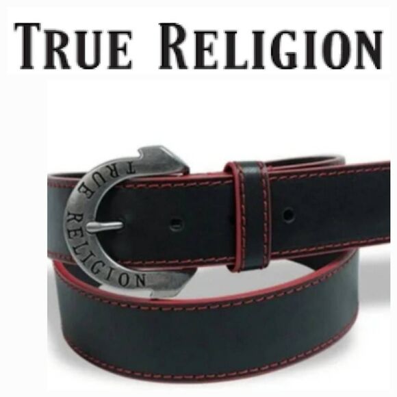 True Religion Gains Horseshoe Harness Buckle Belt - Picture 1 of 9